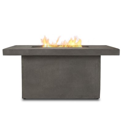 Image showing  49.6 in. x 32 in. Ventura Rectangle Propane Gas Fire Table with Natural Gas Conversion Kit, Chat Height, Glacier Gray