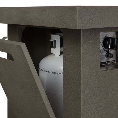 Image showing  49.6 in. x 32 in. Ventura Rectangle Propane Gas Fire Table with Natural Gas Conversion Kit, Chat Height, Glacier Gray