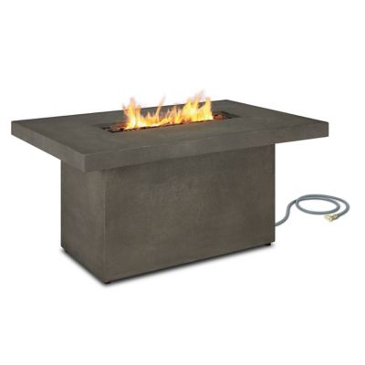 Image showing  49.6 in. x 32 in. Ventura Rectangle Propane Gas Fire Table with Natural Gas Conversion Kit, Chat Height, Glacier Gray