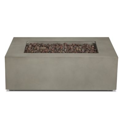 Image showing  23 in. Aegean Small Rectangle Propane Gas Fire Table with Natural Gas Conversion Kit, Mist Gray