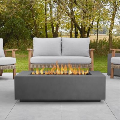 Real Flame Aegean Large Rectangle Propane Gas Fire Table with Natural Gas Conversion Kit, Weathered Slate