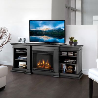 Real Flame 71.73 in. Fresno Media Electric Fireplace in Black -  G1200E-B