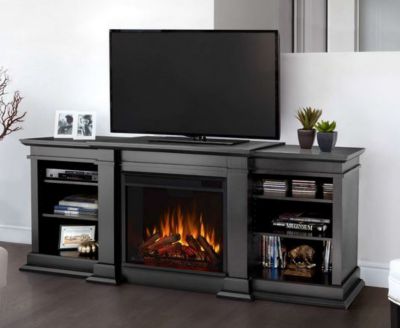 Image showing  71.73 in. Fresno Media Electric Fireplace in Black
