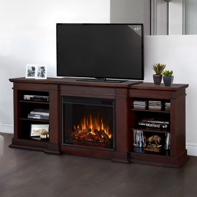 Real Flame 71.73 in. Fresno Media Electric Fireplace in Dark Walnut