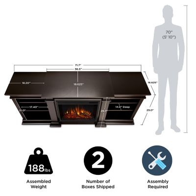 Image showing  71.73 in. Fresno Media Electric Fireplace in Dark Walnut