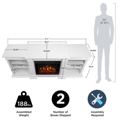 Image showing  71.73 in. Fresno Media Electric Fireplace in White