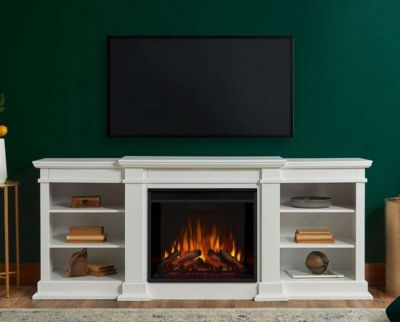 Image showing  71.73 in. Fresno Media Electric Fireplace in White