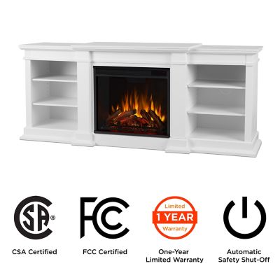 Image showing  71.73 in. Fresno Media Electric Fireplace in White