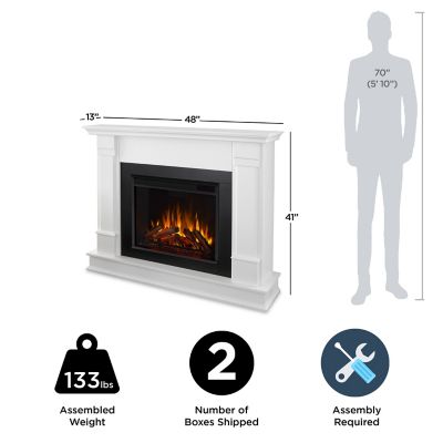 Image showing  Electric Indoor Silverton Fireplace, 48 in., White