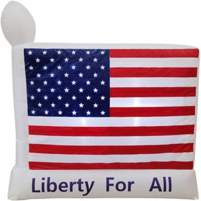 Fraser Hill Farm 6 ft. Wide American Flag Liberty for All, Outdoor Blow-Up Inflatable with Lights