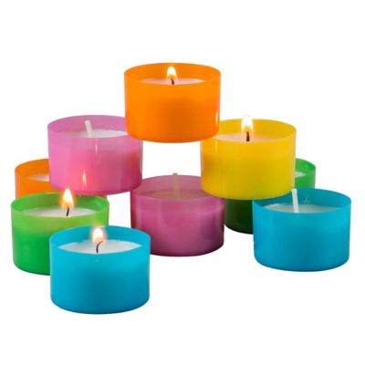 Image showing  Unscented Tea Light Candles, Multicolor, 96-Pack