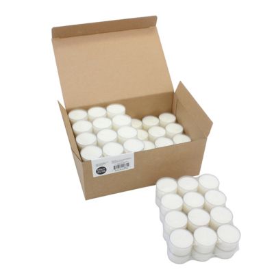 Stonebriar Collection Unscented Clear Cup Tea Light Candles, 8 Hour Burn Time, 96-Pack