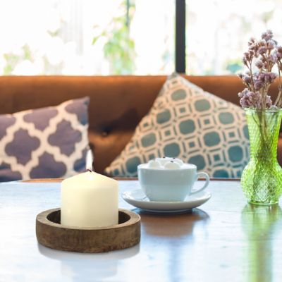 Image showing  Unscented Pillar Candles, Ivory, 6-Pack