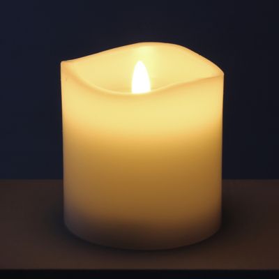 Image showing  Real Wax LED Candle Set with Remote, White, 6-Pack