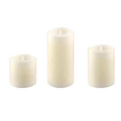 Image showing  3 in., 4 in. and 6 in. Real Wax LED Candle Set with Remote, 6-Pack
