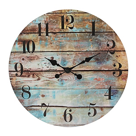 Stonebriar Collection 14 in. Vintage Farmhouse Wood Wall Clock