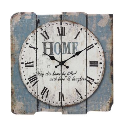 Stonebriar Collection 15.5 in. Square Rustic Wall Clock with Roman Numerals