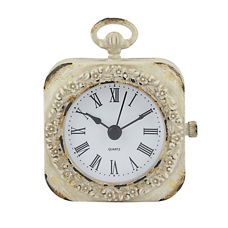 Stonebriar Collection 4 in. Decorative Tabletop Clock with Roman Numerals and Antique Finish