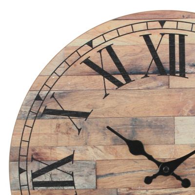 Image showing  Old Fashioned Wood Wall Clock with Roman Numerals, 14 in.