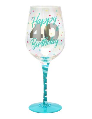 Top Shelf Decorative 40th Birthday Wine Glass