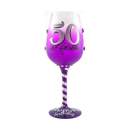 Top Shelf Decorative 50th Birthday Wine Glass
