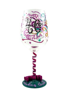 Image showing  40ish Birthday Novelty Wine Glass