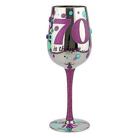 Top Shelf Decorative 70th Birthday Wine Glass