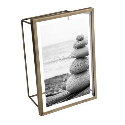 Stonebriar Collection 5 in. x 7 in. Wire Frame Picture Frame, Brushed Brass