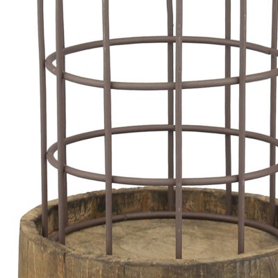 Image showing  Assorted Weathered Metal Cloches with Wooden Bases, 2-Pack