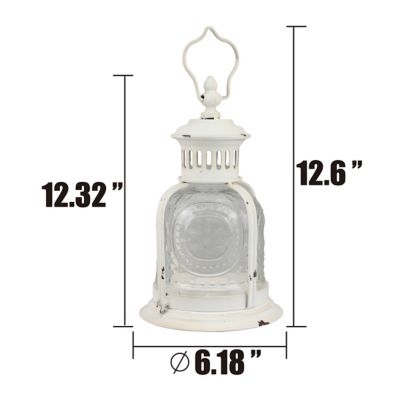 Image showing  10 in. Vintage Worn Metal Votive Candle Lantern with Handle