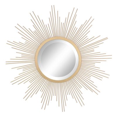 Stonebriar Collection Round Decorative Antique Metal Starburst Wall Mirror, 24 in., SB-6139A