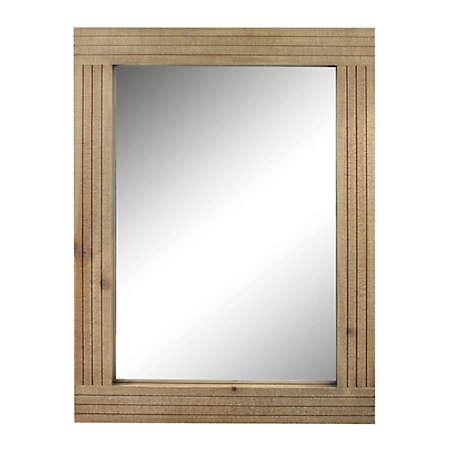 Stonebriar Collection Rustic Rectangular Natural Wood Frame Wall Mirror, 24 in., , SB-6144A