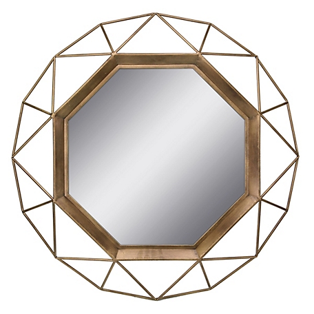 Stonebriar Collection Geometric Metal Hanging Wall Mirror, 30 in.,, SB-6137A