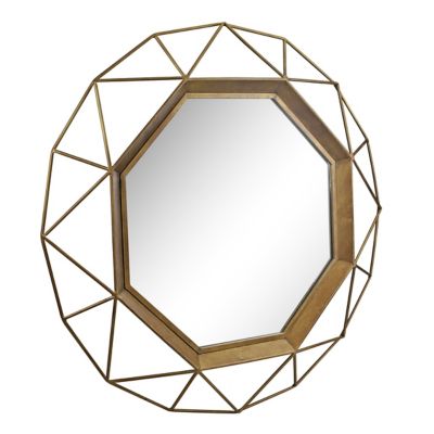 Image showing  Geometric Metal Hanging Wall Mirror, 30 in.,, SB-6137A