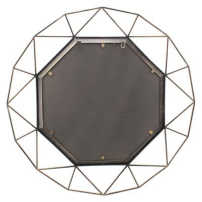 Image showing  Geometric Metal Hanging Wall Mirror, 30 in.,, SB-6137A