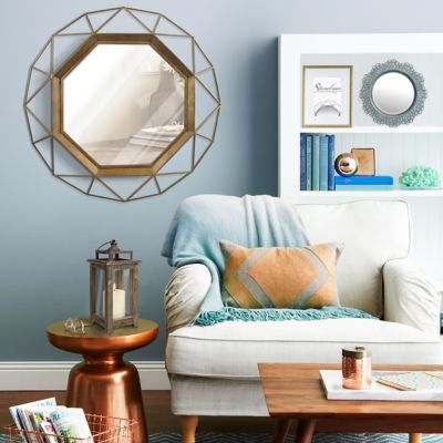 Image showing  Geometric Metal Hanging Wall Mirror, 30 in.,, SB-6137A