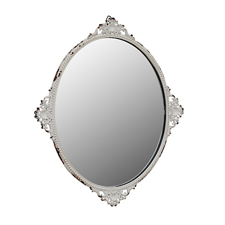 Stonebriar Collection Decorative Oval Antique Metal Wall Mirror, 12 in., , SB-6081M