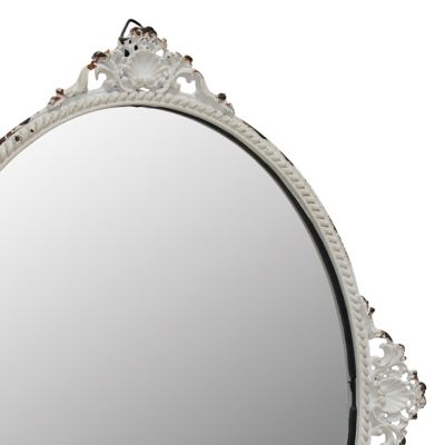 Image showing  Decorative Oval Antique Metal Wall Mirror, 12 in., , SB-6081M