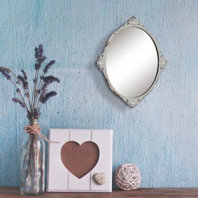 Image showing  Decorative Oval Antique Metal Wall Mirror, 12 in., , SB-6081M