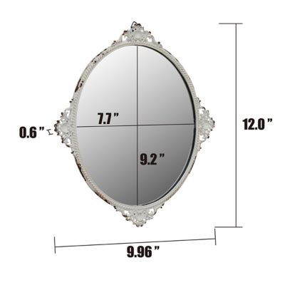 Image showing  Decorative Oval Antique Metal Wall Mirror, 12 in., , SB-6081M