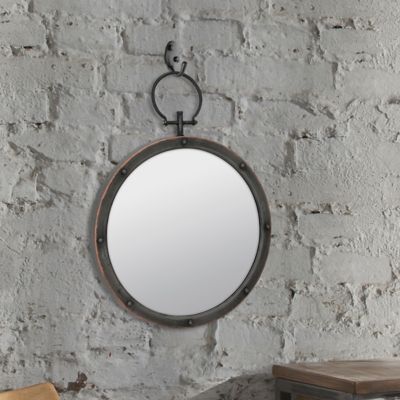 Image showing  Decorative Antique Metal Frame Wall Mirror, 21 in., , SB-5982M