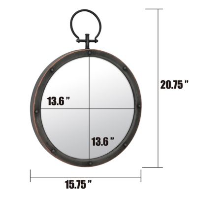 Image showing 6 th Stonebriar Collection Decorative Antique Metal Frame Wall Mirror, 21 in., , SB-5982M