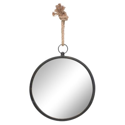 Stonebriar Collection Oval Metal Nautical Wall Mirror with Rope Loop, 14 in., SB-5178B