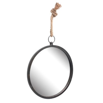 Image showing  Oval Metal Nautical Wall Mirror with Rope Loop, 14 in., SB-5178B