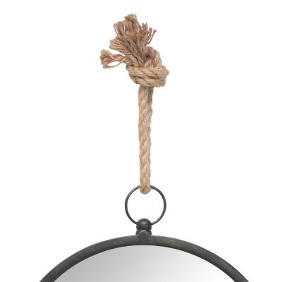 Image showing  Oval Metal Nautical Wall Mirror with Rope Loop, 14 in., SB-5178B