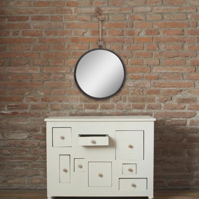 Image showing  Oval Metal Nautical Wall Mirror with Rope Loop, 14 in., SB-5178B