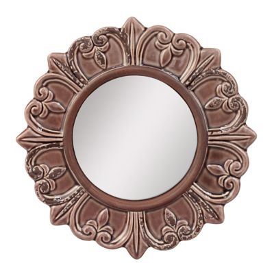 Stonebriar Collection Decorative Round Ceramic Wall Mirror, 9 in