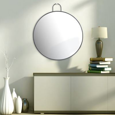 Image showing  Round Extra Large Metal Wall Mirror, 34 in., SB-6261A