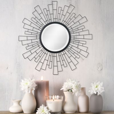 Image showing  Decorative Geometric Sunburst Wall Mirror, 24 in., , SB-6270A