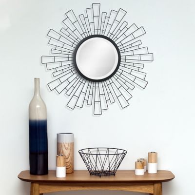 Image showing 6 th Stonebriar Collection Decorative Geometric Sunburst Wall Mirror, 24 in., , SB-6270A